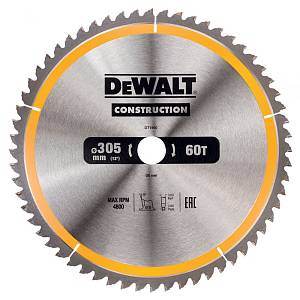 Пильный диск DEWALT DT1960, CONSTRUCT, (305 x 30 мм, 60 ATB)