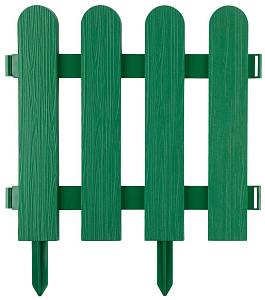GRINDA Штакетник, 29 х 224 см, зеленый, 7 секций, декоративный забор (422209-G)